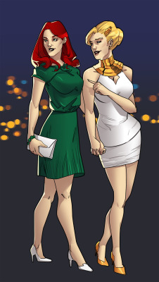 sniperct:  @averagexmendrawings did a beautiful commission of Emma Frost and Jean Grey out on a date for me and @imafrakkincylon. They’re so pretty! Thank you so much! 