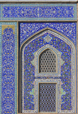 Tiles of the Sheikh Lutf Allah Mosque; Isfahan, Iran.