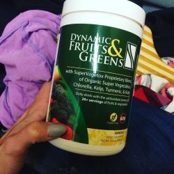I know I don&rsquo;t eat enough veggies so I bring this with me when I travel because it tastes so yummy and is good for me! #dynamicfruitsandgreens Mix it with protein or my fave as a snack with cashew/coconut milk so delicious ! by theavaaddams