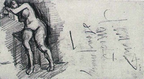 artist-vangogh:  Female Nude, Seated, 1886, Vincent van GoghMedium: pencil,paper