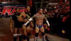 rwfan11:  CM Punk mocking Randy Orton …&ldquo;I can do that too bitch!&rdquo; -Punk to Orton (*not my gif creation)