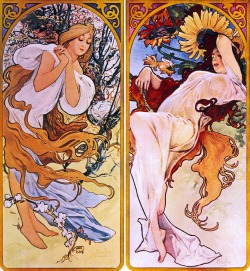 Alphonse Mucha, The Four Seasons (1896-1890)