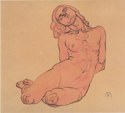 An-Art-Gallery:  A Crouching Woman, 1914 Koloman Moser