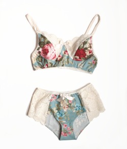 ohhhlulu:  ohhhlulu:  Custom Flannel Bra &amp; Panties  https://www.etsy.com/listing/129161906/pre-order-blue-flannel-floral-and-lace I am taking limited orders now if anyone is interested 