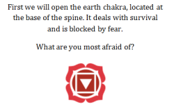 There are seven chakras that go up the body.