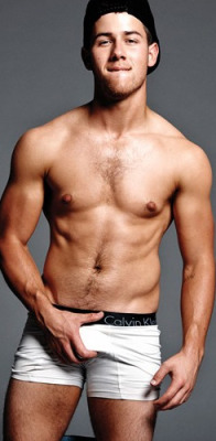 jonthnshton:  famousmeat:  Nick Jonas grabs his underwear bulge for Flaunt Magazine  marky mark