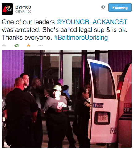 revolutionarykoolaid:  No Justice, No Peace (5/3/15): The police cracked down on late night protesters, imposing a curfew that only seemed to be in place in black communities across Baltimore. With dozens arrested, even more pepper-sprayed, the mayor