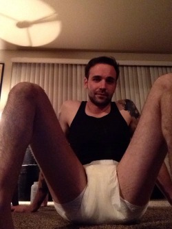 wettingmike:  In all my diapered and tattooed glory!  Very very sexy