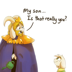 overthestory:  Oh, Asriel… He gets it from his mom. Based on this text post here.   &gt; u&lt;
