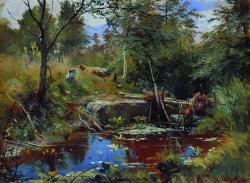 ivan-shishkin:  Landscape with bridge, Ivan