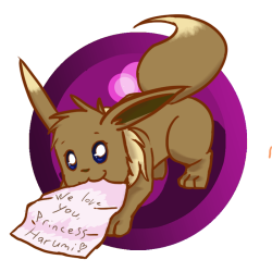  crowwingedangel submitted: Since you had a bad day yesterday and you still were sweet enough to help me out today, I drew a quick Eevee for you~  thank you very much for this though ;u; that&rsquo;s such a super cute Eevee, thank you &lt;3