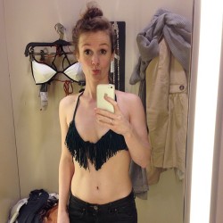 fashiondisastercc:  Yes or no? Sorry for the weird face, was in a hurry ðŸ˜… #me #today #bikini #fit #fitting #help #yes #no #opinion #please #fashion #style #fringe #green #weird #face #ootd #outfit #belly #bun #hair #shop #shopping #clothes #clothing