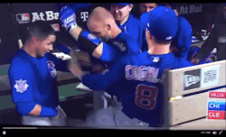 cockbrostime: respectforbros:  notdbd:  David Ross celebrates his World Series home run by penis bumping his teammates. Weiner Boops. Boner bashing. Cock knocks. They’re all into it.   Penis bumping   has the Great Bator Revolution of 2016 begun? 