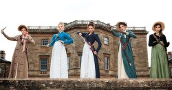 entertainingtheidea-deactivated:  Here’s your first look at the Bennet sisters in Pride and Prejudice and Zombies: Elizabeth (Lily James), Lydia (Ellie Bamber), Mary (Millie Brady), Jane (Bella Heathcote), and Kitty Bennet (Suki Waterhouse). The movie