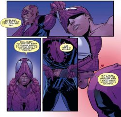 reallymoments:  daddybearthings:  When deadpool and spider man swapped  outfits  I started reading the comic and Deadpool makes me happy.  And they love each other. They are like my harley and poison ivy shipment. 