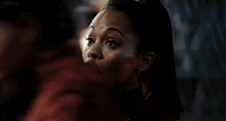 xeldablade:Nyota Uhura being amazing + Spock being Not Emotional™ about it