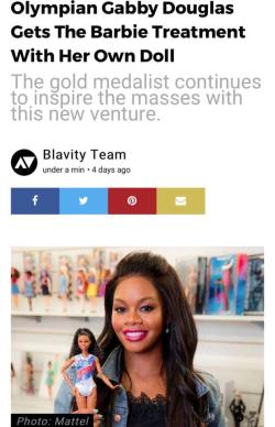black-to-the-bones: Gymnast and Olympic gold medalist Gabby Douglas is about to slay the scene with a major partnership. Linking up with Barbie, the inspirational athlete launched her own doll!      A post shared by Barbie (@barbie) on May 1, 2017 at