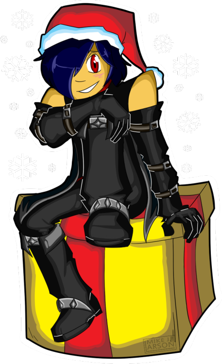 This was commissioned by someone on deviantART called EeveeandAbsol, and they wanted me to make a Christmas present for a friend of theirs featuring said friend’s character, “Rouge Wrath”. I’m a bit late for Christmas, but eh,