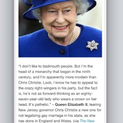 anatoxina:  skittle-happy-matt:  goonpunch:  thesteven1:  #Read to filth by the Queen of England.  The queen has reached dangerous levels of sass  Gays Save The Queen  that sass!