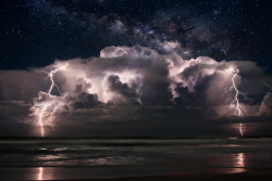 chocolatecakesandthickmilkshakes:  There’s a spot at the mouth of the amazon that has thunderstorms almost every day. This reminds me of that spot.