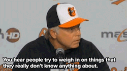 regalasfuck:  peanutbuttersquats:  micdotcom:  Watch: This is exactly how white people should respond to the Baltimore protests  this guy is lit  so real!!!!  Go head Buck! I always liked Buck Showalter, I respect him even more for shutting the hell up