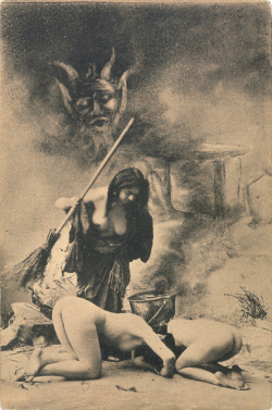 buffalo-divine-eden-no7:  Witches’ Sabbat in Paris, ca. 1910 from a series of French postcards