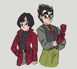   Videl&rsquo;s Heroes alt outfit (if she had one), to match with her dapper honeybun husband.