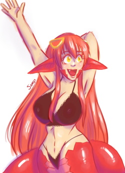 samiji: Just practicing and playing around on Krita. I love Monster Musume. :) (Miia’s voice is annoying, but I love her overall.)  ;9
