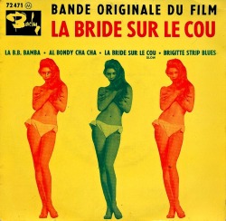 vinyl-artwork:  Les Aymara - Arvanitas Quintet - Bande originale du film La bride sur le cou, 1961. La bride sur le cou - Générique - BB en 2CV