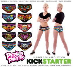 ghirahim:  takocos:  eskazula:  harebrained:  The PERIOD PANTIES Kickstarter is now live! Support this bloody project!  I NEED THE SHARK WEEK PANTIES.   I would wear these!!  I don’t get the connection to the period tho…  Are they blood resistant