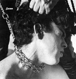 cobaltblue8533:  malesubmissionart:  A boy winces as his top pulls his hair and a choke collar tightens on his throat. This is one of a series of images I have, all from the same set and depicting a scene that looks pulled from a documentary on Old Guard