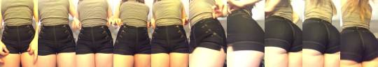 stripvhs:  my fav short shorts finally just barely fit me again ;-)