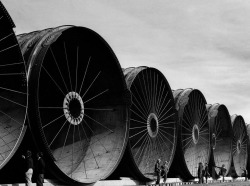 Diversion tunnels, Fort Peck Dam photo by Margaret Bourke-White, 1936via: LIFE