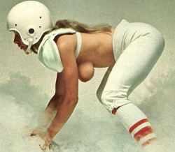 football-fantasies:  intox:  swimsuitissue:  “The Quarterback’s Dream” Penthouse, 1973 (via intox)  .(via football-fantasies)