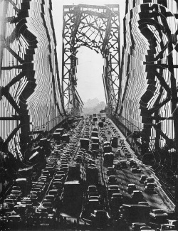 George Washington Bridge Pol Bury print based on photo by Sam Falk, 1967 via: August Norman