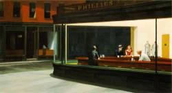 Edward Hoppers Nighthawks From his wife Jo&rsquo;s diaries, we learn that Hopper described this work as a painting of &ldquo;three characters.&rdquo; &ldquo;The man behind the counter, though imprisoned in the triangle, is in fact free. He has a job,