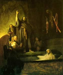 The Raising of Lazarus by Rembrandt Harmenszoon van Rijn, 1630.