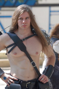 Long-haired pagan leather boy at the Bristol Renaissance Faire. Photo:  Ivan Phillips
