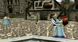 parkerhurley:  artsygamer:  The Legend of Zelda: Ocarina of Time - Dancing Lovers  I HATED that dancing couple. I’d always try slashing them up…. or throwing deku nuts at their feet.  Hahaha I did the same thing