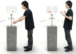 serarica:  love—is—my—weapon:  This Fishbowl Sink concept is a unique way to get people to preserve water. The water in the fishbowl decreases as you wash your hands. The idea is to force people to shut the water off in order to save the fish. Once