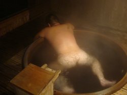 Fuckyeahbearasia:  Hot Butt On A Wooden Hot Tub It Is Great Going To The Sauna Here