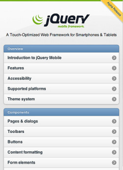 jQuery Mobile Alpha 1 Released  Today we’re pleased to announce the first alpha release of the jQuery Mobile project. jQuery Mobile is a user interface framework, built on top of jQuery, designed to simplify the process of building applications that