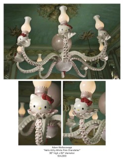 hello-kitty:  HELLO KITTY WHITE PINK CHANDELIER by Adam Wallacavage - พ,000  I mean, it&rsquo;s cute and everything but&hellip; พ,000?!?! INSANE!