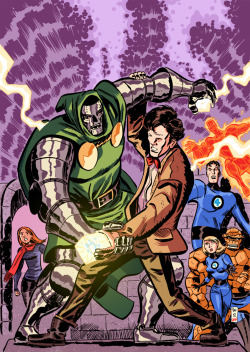 deantrippe:  Doctor Who vs. Doctor Doom! Art by Dan McDaid, colors by me. 