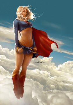 sexysassy:  Is she tan from all the flying? ;) filltheetric:  Every now and then I see an illustration that kicks my pre-teen comic fan-boy nostalgia right in the ovaries. This.  