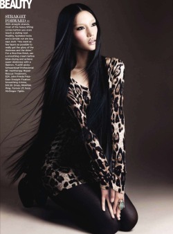 Shiya Zhao in an editorial for the October 2010 issue of Flare