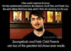 oh-potter-you-rotter:  This man. This MAN. WHO LIVES IN A PINEAPPLE UNDER THE SEA? ODDDD PARENTS, FAIRLY ODD PARENTS! Yea right!  I&rsquo;m watching Spongebob right now :D