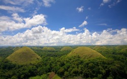 This is a marvellous landscape called Chocolate Hills on Bohol island, Philippines. Would be great to get visit this place.