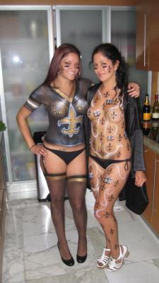 paintedgirls:  New Orleans Saints Fan Bodypaint 