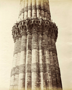 Victory Minaret; Qutb Minar, Delhi photo by Samuel Bourne, 1871